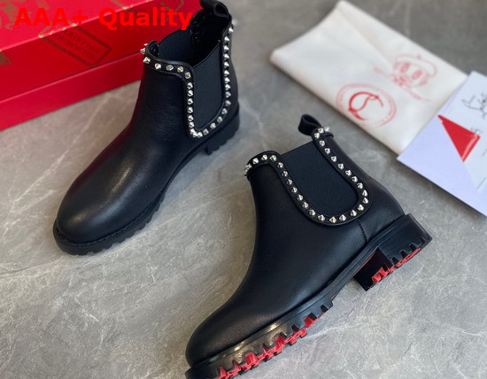 Christian Louboutin Capahutta Flat Black Silver Calf Replica