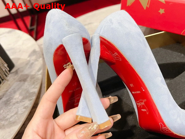 Christian Louboutin Condora 85 mm Pumps Veau Velours Tornado Blue Replica