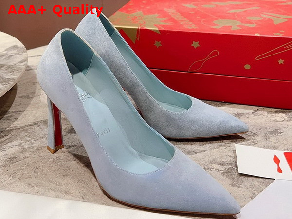 Christian Louboutin Condora 85 mm Pumps Veau Velours Tornado Blue Replica