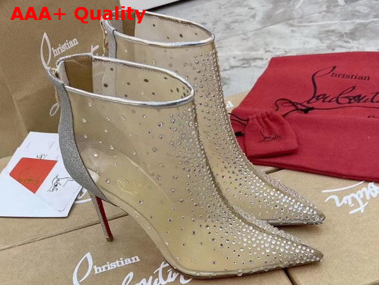 Christian Louboutin Constella Bootie Version Silver Multi Strass Replica