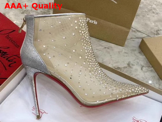 Christian Louboutin Constella Bootie Version Silver Multi Strass Replica