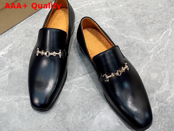 Christian Louboutin Equiswing Loafer in Black Calf Leather Replica