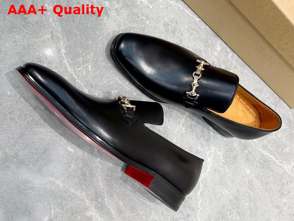 Christian Louboutin Equiswing Loafer in Black Calf Leather Replica