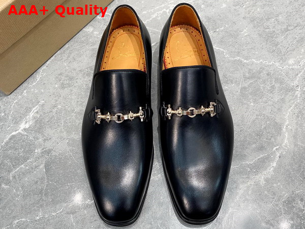 Christian Louboutin Equiswing Loafer in Black Calf Leather Replica