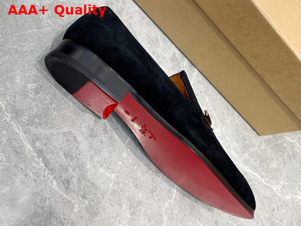 Christian Louboutin Equiswing Loafer in Black Suede Replica