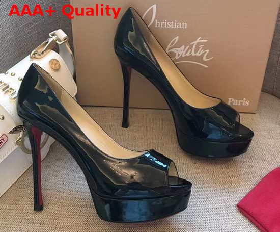 Christian Louboutin Fetish Peep Black Patent Leather Replica