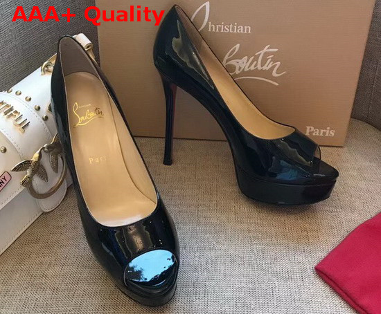 Christian Louboutin Fetish Peep Black Patent Leather Replica