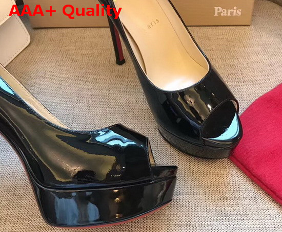 Christian Louboutin Fetish Peep Black Patent Leather Replica