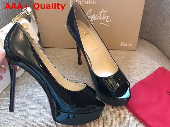 Christian Louboutin Fetish Peep Black Patent Leather Replica