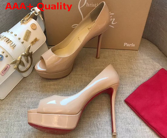 Christian Louboutin Fetish Peep Nude Patent Leather Replica