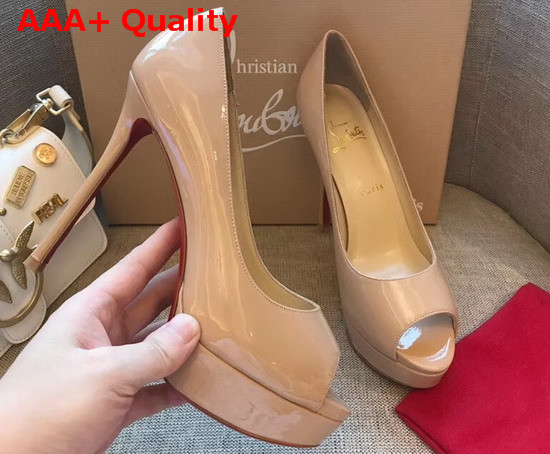 Christian Louboutin Fetish Peep Nude Patent Leather Replica