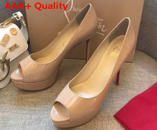 Christian Louboutin Fetish Peep Nude Patent Leather Replica