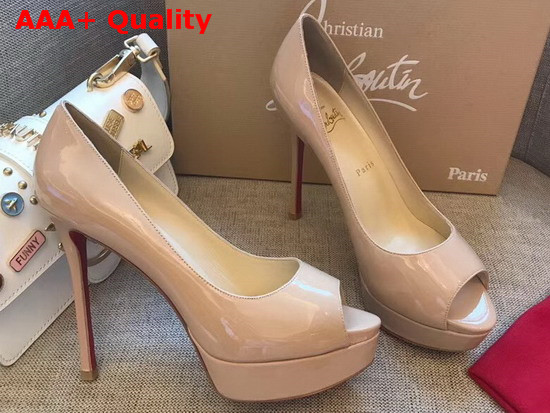 Christian Louboutin Fetish Peep Nude Patent Leather Replica