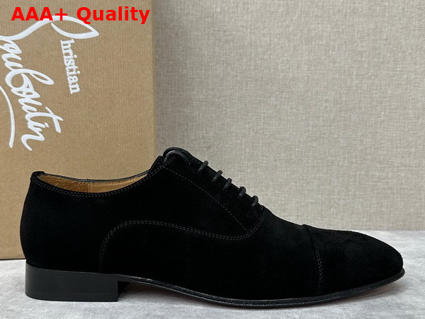 Christian Louboutin Greggo Lace Up Shoes in Black Suede Replica