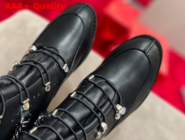 Christian Louboutin Horse Guarda Ankle Boots in Black Calf Leather Replica