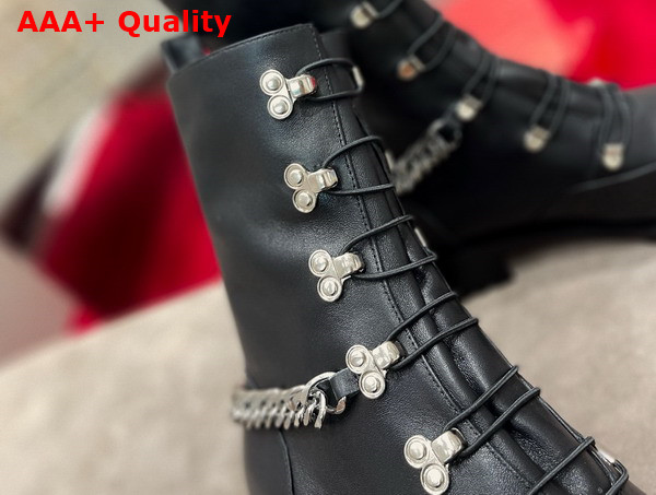 Christian Louboutin Horse Guarda Ankle Boots in Black Calf Leather Replica