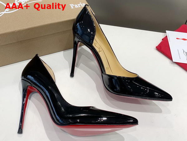 Christian Louboutin Iriza 100mm Pumps in Black Patent Calf Leather Replica