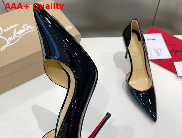 Christian Louboutin Iriza 100mm Pumps in Black Patent Calf Leather Replica