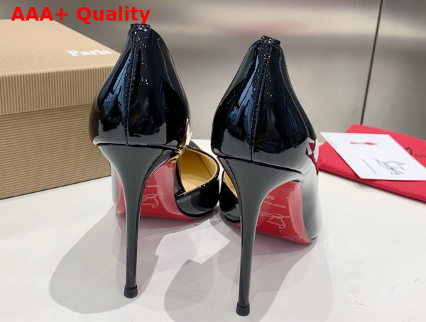 Christian Louboutin Iriza 100mm Pumps in Black Patent Calf Leather Replica