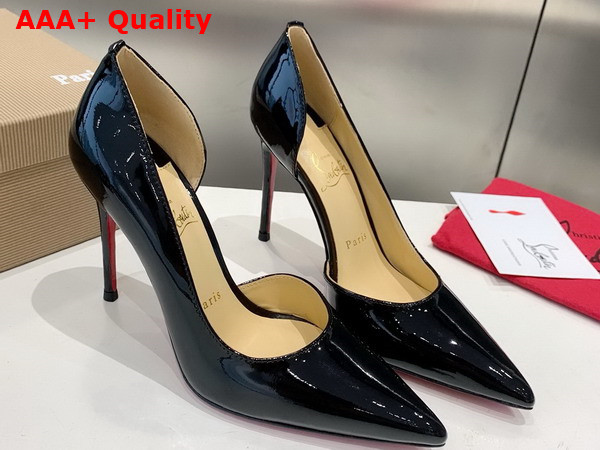 Christian Louboutin Iriza 100mm Pumps in Black Patent Calf Leather Replica