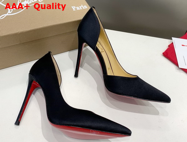 Christian Louboutin Iriza 100mm Pumps in Black Satin Replica