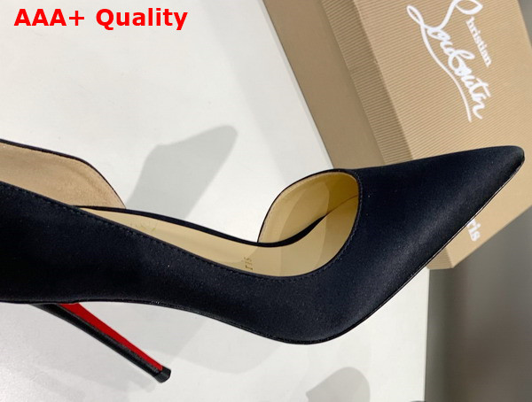 Christian Louboutin Iriza 100mm Pumps in Black Satin Replica