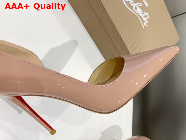 Christian Louboutin Iriza 100mm Pumps in Blush Patent Calf Leather Replica