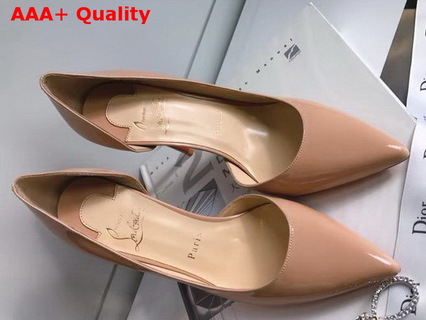 Christian Louboutin Iriza Patent 100mm Nude Patent Leather Replica