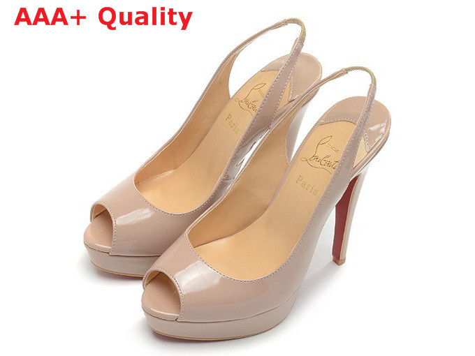 Christian Louboutin Lady Peep Sling Nude 140 mm for Sale