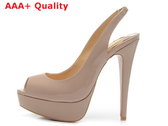 Christian Louboutin Lady Peep Sling Nude 140 mm for Sale