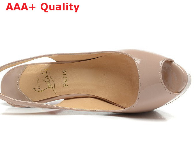 Christian Louboutin Lady Peep Sling Nude 140 mm for Sale