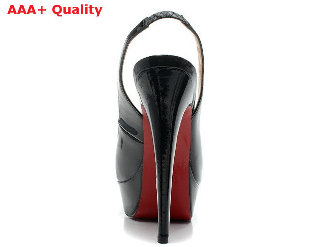 Christian Louboutin Lady Peep Sling Shiny Black 140 mm for Sale