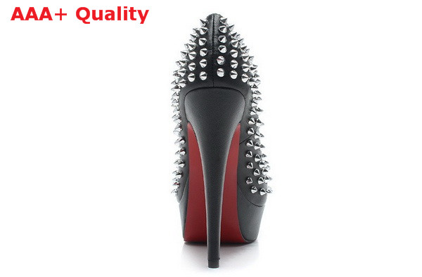 Christian Louboutin Lady Peep Spikes Black Silver for Sale