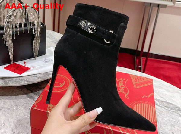 Christian Louboutin Lock So Kate Booty Black Suede Calfskin Replica