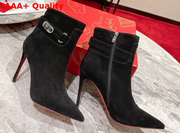 Christian Louboutin Lock So Kate Booty Black Suede Calfskin Replica