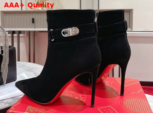 Christian Louboutin Lock So Kate Booty Black Suede Calfskin Replica