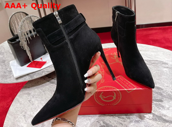 Christian Louboutin Lock So Kate Booty Black Suede Calfskin Replica