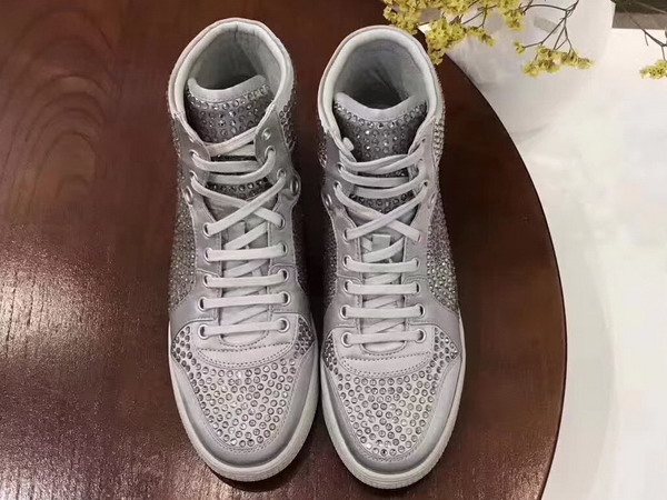 Christian Louboutin Loubikick Sneaker Boot with Strass Light Grey For Sale