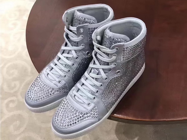 Christian Louboutin Loubikick Sneaker Boot with Strass Light Grey For Sale