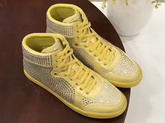 Christian Louboutin Loubikick Sneaker Boot with Strass Yellow For Sale