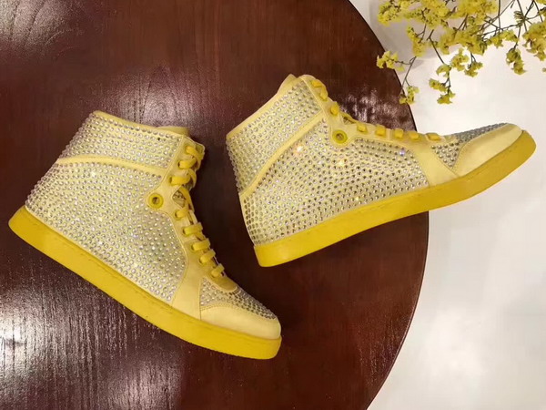 Christian Louboutin Loubikick Sneaker Boot with Strass Yellow For Sale