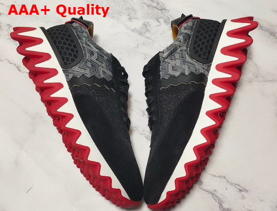 Christian Louboutin Loubishark Flat Black Suede Calf Leather Replica