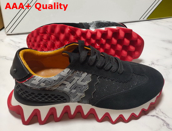 Christian Louboutin Loubishark Flat Black Suede Calf Leather Replica