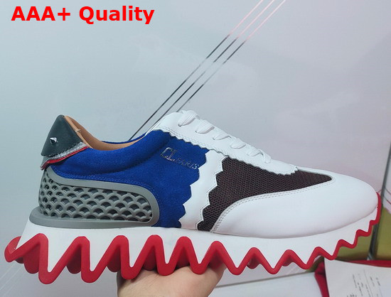 Christian Louboutin Loubishark Flat White and Blue Replica