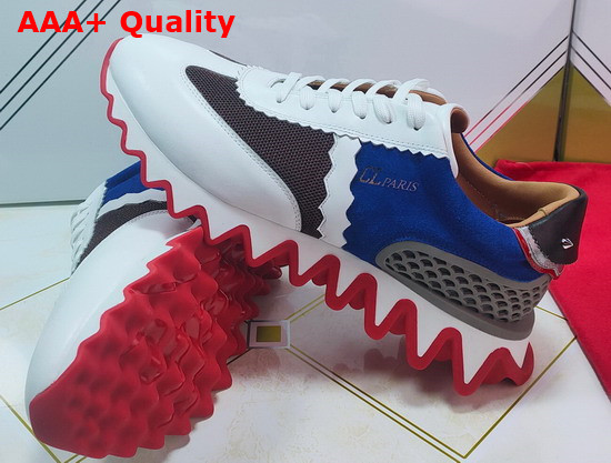 Christian Louboutin Loubishark Flat White and Blue Replica