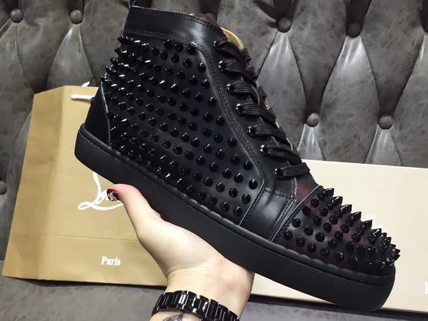 Christian Louboutin Louis Calf Spikes Black For Sale