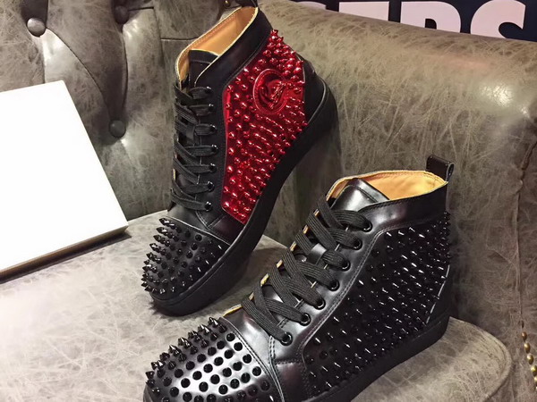 Christian Louboutin Louis Calf Spikes Black For Sale