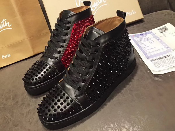 Christian Louboutin Louis Calf Spikes Black For Sale