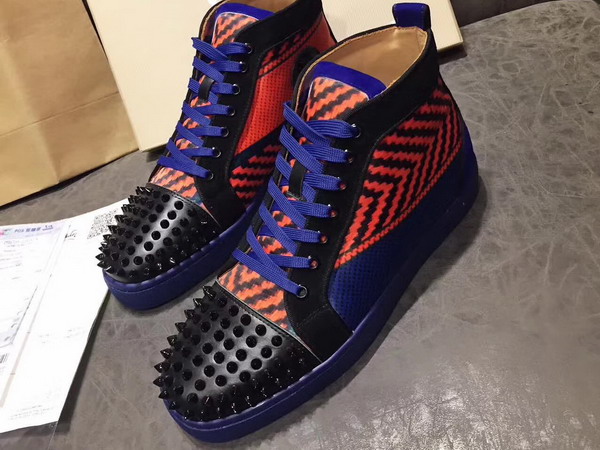 Christian Louboutin Louis Calf Spikes Contrast Color For Sale