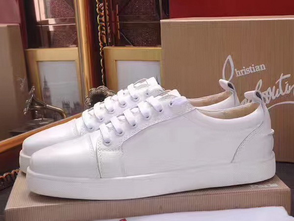 Christian Louboutin Louis Junior Mens Flat in White Calfskin For Sale